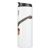 Akoestische gitaarafbeelding cartoon thermosbeker (Geroteerd rechts)