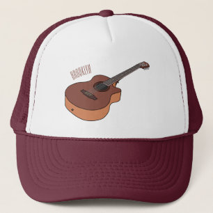 Akoestische gitaarafbeelding cartoon trucker pet