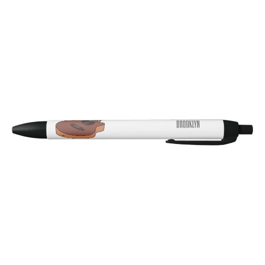 Akoestische gitaarafbeelding cartoon zwarte inkt pen (Bodem)