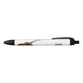 Akoestische gitaarafbeelding cartoon zwarte inkt pen (Bovenkant)