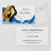 Akoestische gitaarblauwe Visitekaartjes (Voorkant / Achterkant)