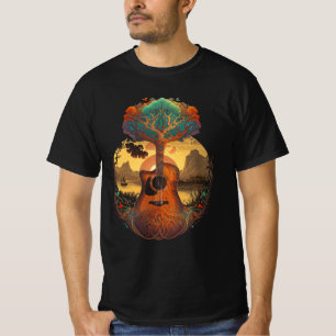 Akoestische gitaarboom door het gitaristenzonsonde t-shirt