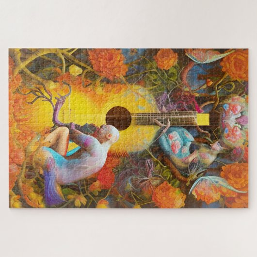 Akoestische gitaarboom met Man Legpuzzel (Horizontaal)