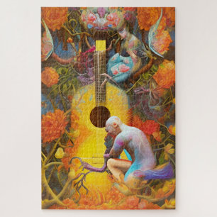 Akoestische gitaarboom met Man Legpuzzel