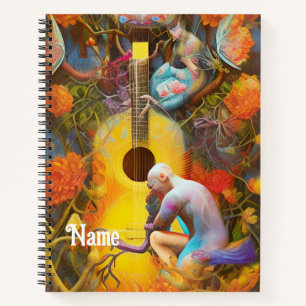 Akoestische gitaarboom met Man Notitieboek