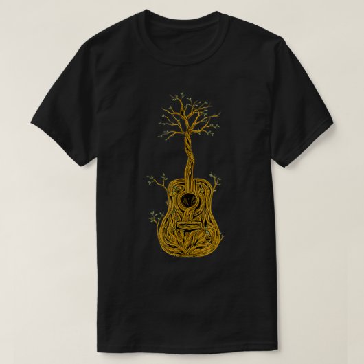 Akoestische gitaarboom van de Natuur van het leven T-shirt (Design voorkant)