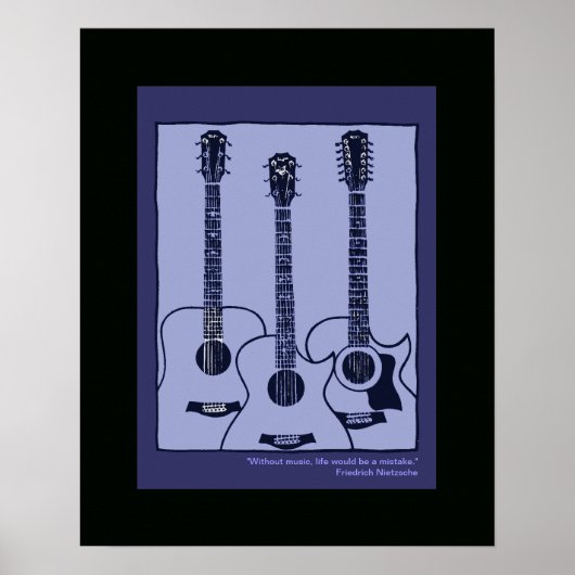 akoestische gitaardecor poster (Voorkant)