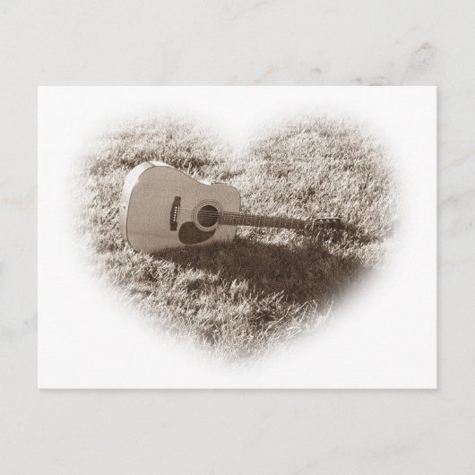 Akoestische gitaarhartslag briefkaart (Voorkant)