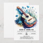  akoestische gitaarjongen Verjaardag Kaart (Voorkant / Achterkant)