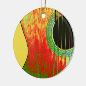 Akoestische gitaarkerstversiering keramisch ornament (Links)