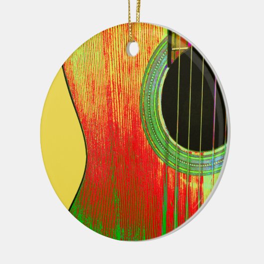 Akoestische gitaarkerstversiering keramisch ornament (Links)