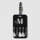 Akoestische gitaarmonogram monochromatische gitari bagagelabel (Voorkant (verticaal))