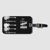 Akoestische gitaarmonogram monochromatische gitari bagagelabel (Voorkant (horizontaal))