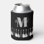 Akoestische gitaarmonogram voor monochromatische k blikjeskoeler (Blikje Voorkant)