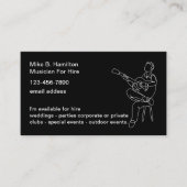 akoestische gitaarmusicus voor huren visitekaartje (Voorkant)