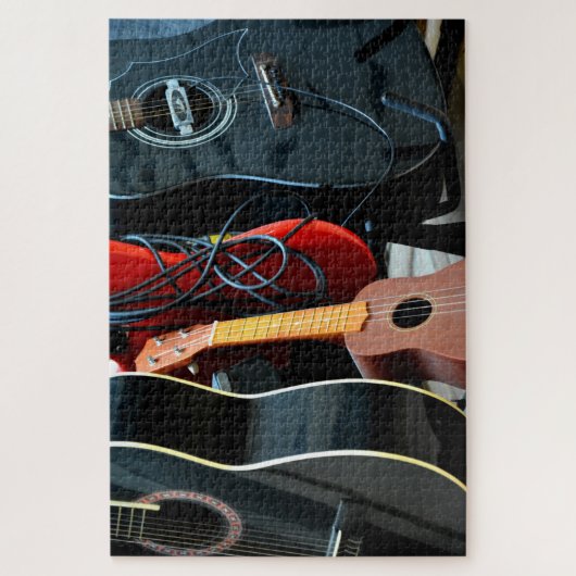 akoestische gitaarpuzzel legpuzzel (Verticaal)