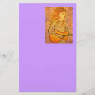 akoestische gitaartekening briefpapier