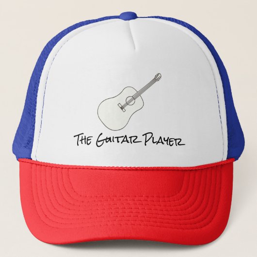 Akoestische gitaartekening, jouw tekst, petten (Voorkant)