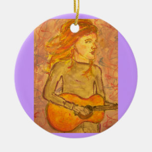 akoestische gitaartekening keramisch ornament