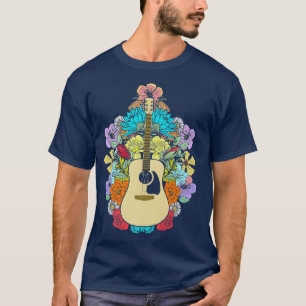 Akoestische gitaarvloeren Bouquet Artistieke Vinta T-shirt