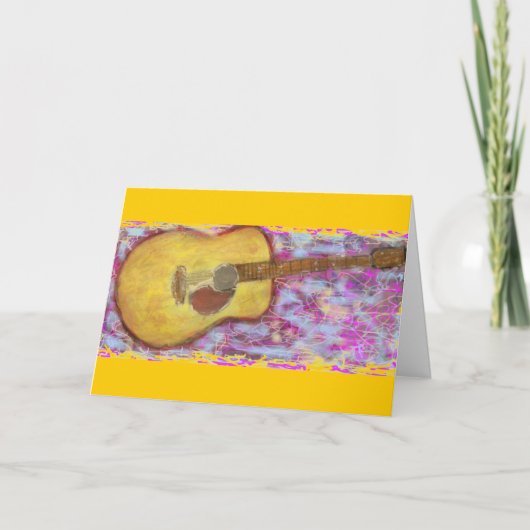Akoestische gitaarvrede op aarde feestdagen kaart (Voorkant)