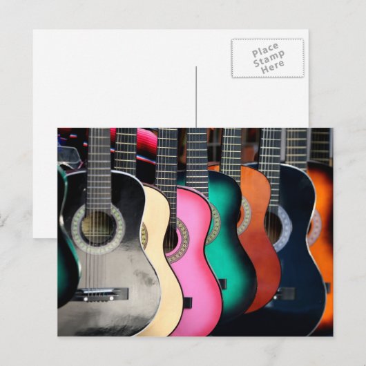 Akoestische gitaren briefkaart (Voorkant / Achterkant)