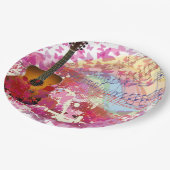 Akoestische gitaren en buistraten papieren bordje (Gekanteld)