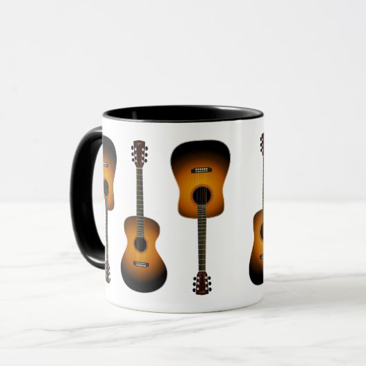 akoestische gitaren keramische mok (Voorkant links)