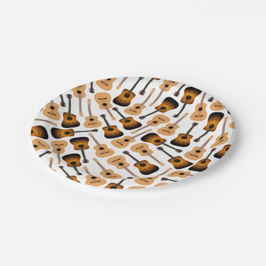 Akoestische gitaren papieren bordje (Gekanteld)