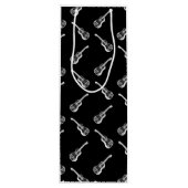 akoestische gitaren Print Art Pattern Black Wijn Cadeautas (Achterkant)