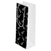 akoestische gitaren Print Art Pattern Black Wijn Cadeautas (Achterkant Gekanteld)