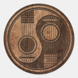 Akoestische Gitaren Yin Yang met Houten Korreleffe Ronde Sticker