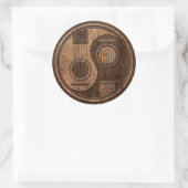 Akoestische Gitaren Yin Yang met Houten Korreleffe Ronde Sticker (Tas)