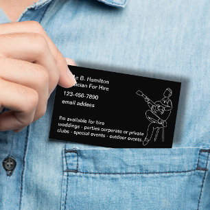 Akoestische Gitarist In Te Huur Visitekaartje