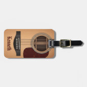 Akoestische gitarist Tan Brown Bagagelabel (Voorkant horizontaal)