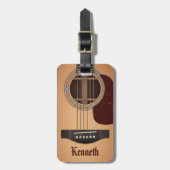 Akoestische gitarist Tan Brown Bagagelabel (Voorkant verticaal)