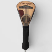 Akoestische gitarist Tan Brown Golfheadcover (Voorkant)