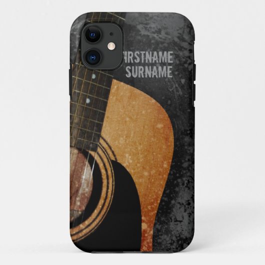 Akoestische Guitar Gray Grunge Aangepaste iPhone 5 Case-Mate iPhone Case (Achterkant)