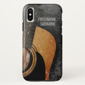 Akoestische Guitar Gray Grunge Aangepaste naam Case-Mate iPhone Case (Achterkant)