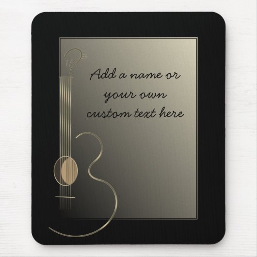 Akoestische Guitar Logo Design Mousepad Muismat (Voorkant)