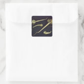 akoestische instrumenten cornets vierkante sticker (Tas)