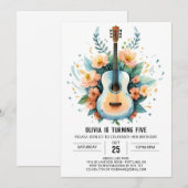 Akoestische leuke gitaar verjaardag kaart (Voorkant / Achterkant)