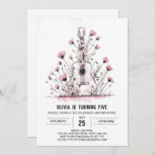 Akoestische leuke gitaar verjaardag kaart (Voorkant / Achterkant)