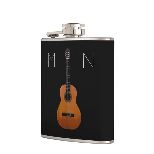 Akoestische monogram zwart, maatkolf heupfles (Links)