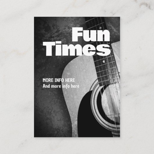 AKOESTISCHE MUZIEK GITAAR Party Invite Kaart (Achterkant)