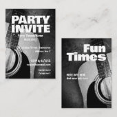 AKOESTISCHE MUZIEK GITAAR Party Invite Kaart (Voorkant / Achterkant)