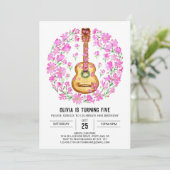 Akoestische muzikant gitaar verjaardag kaart (Staand voorkant)