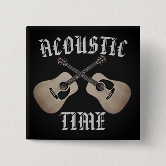 AKOESTISCHE TIJD VIERKANTE BUTTON 5,1 CM (Voorkant)