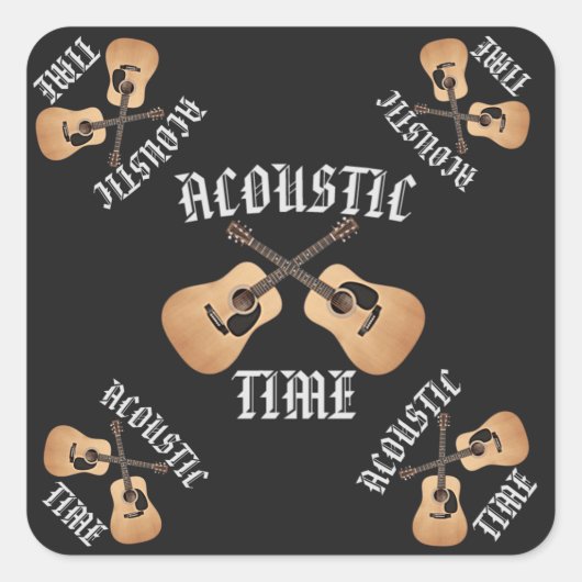 AKOESTISCHE TIJD VIERKANTE STICKER (Voorkant)