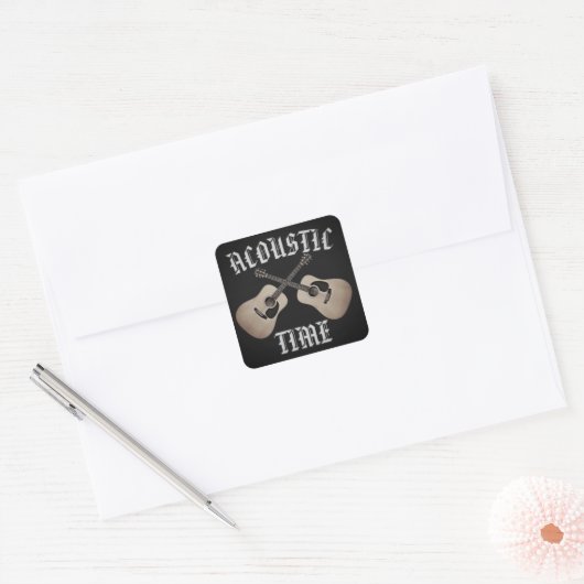 AKOESTISCHE TIJD VIERKANTE STICKER (Envelop)